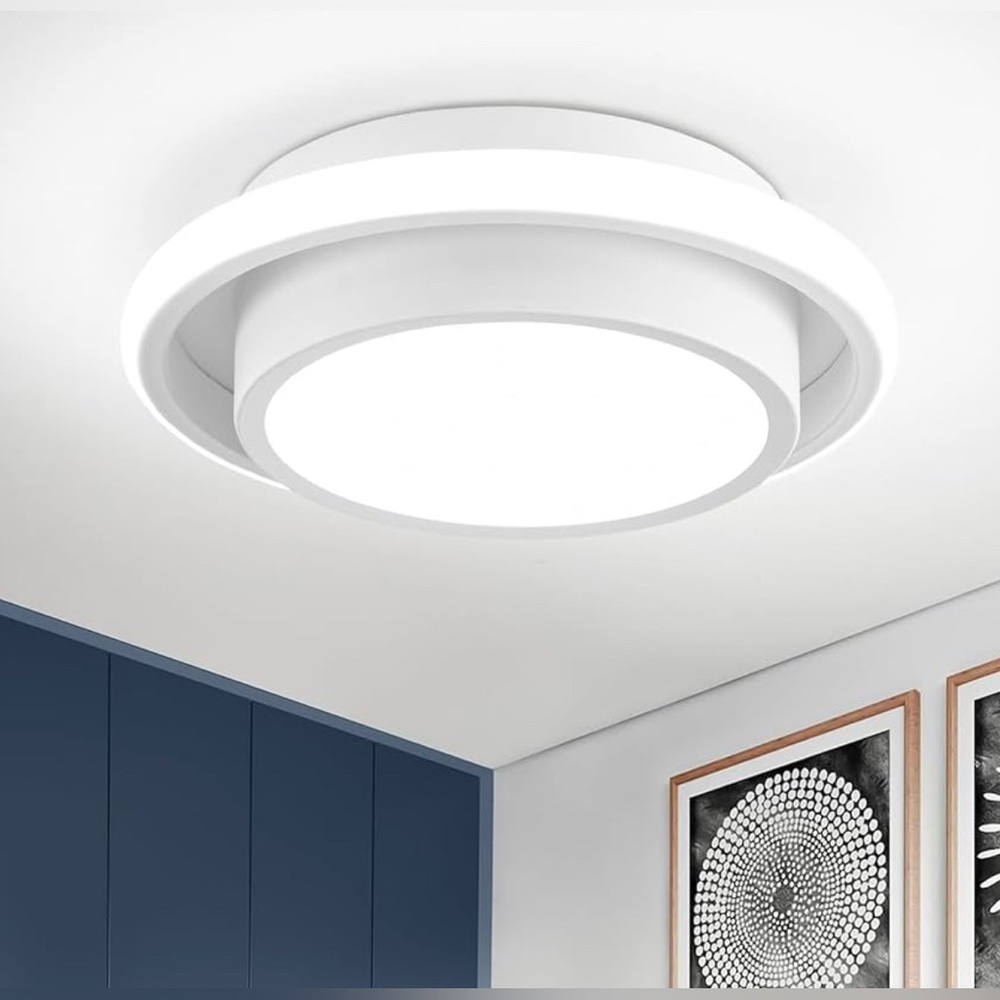 Modern LED Ceiling Light Fixture, Cool Light Circle 6000K Hallway Light White